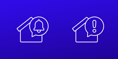 house and notification icons, line vector design