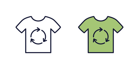 Sustainable fashion icon, line and color design