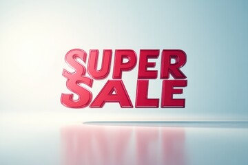 The words Super Sale in bold red letters