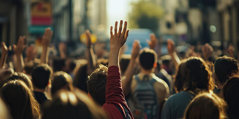 The Frantic Handwave: A figure waving wildly, lost in a crowd.