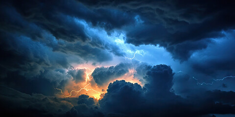 The Raging Storm: A tumultuous sky, filled with dark clouds and flashes of lightning.