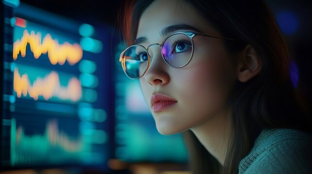 Analysts use computers to analyze statistical data to improve targeted digital online marketing strategies for a business advantage Data Science Software Developer : Generative AI