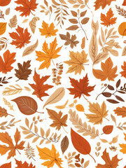 A frame of autumn leaves creating a warm seasonal atmosphere.