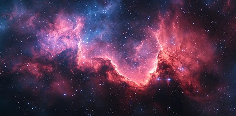 Fototapeta premium Cosmic Nebula with Red and Blue Dust.