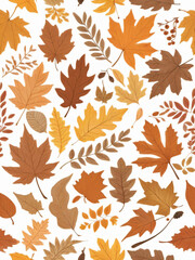 A frame of autumn leaves creating a warm seasonal atmosphere.