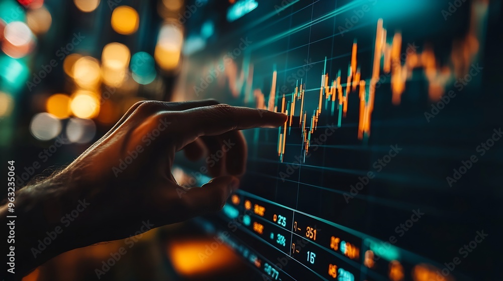 Aufkleber rate exchange trader graph chart economic growth business in the stock market index fund concept of trade forex digital technology online Buy and sell stocks strategy analysis investor : Generative AI