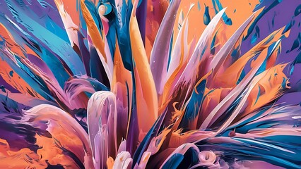 Brushed Painted Abstract Background. Brush stroked painting. Strokes of paint. 2D Illustration.