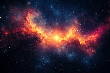 Naklejka premium Cosmic Nebula with Stars.