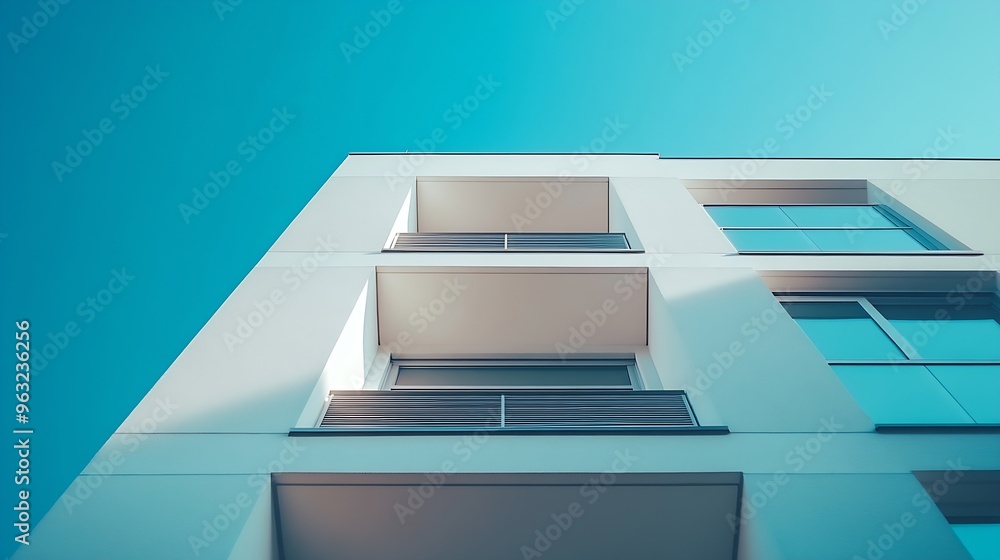 Leinwandbilder modern building details geometric and abstract architectural concepts with low angle : generative ai