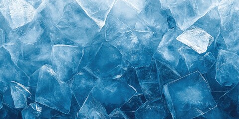 Obraz premium Geometric ice texture in shades of blue.
