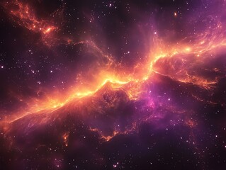 Obraz premium Cosmic Nebula with Stars.