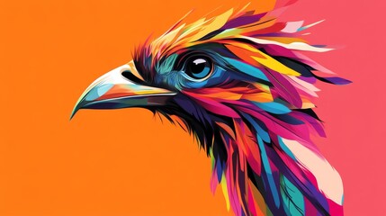 Obraz premium Abstract colorful bird illustration on vibrant