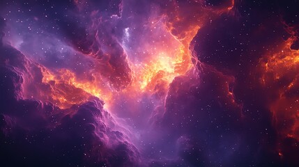 Fototapeta premium Cosmic Nebula with vibrant colors and glittering stars.