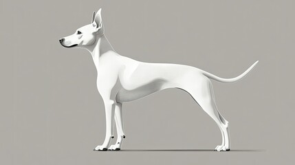 Obraz premium A side profile of a standing dog, using clean, sharp lines to create a modern, professional look.