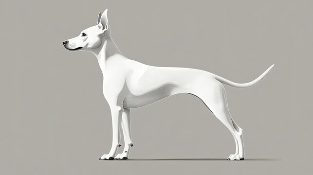 recommend clip art: A side profile of a standing dog, using clean, sharp lines to create a modern, professional look.