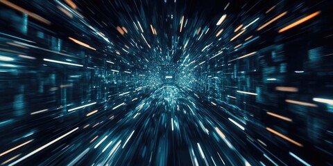 Technology screen depicting high-speed motion blur for a futuristic experience.