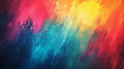 Fototapeta premium Abstract background with blurred strokes of red, orange, yellow, blue, and green.