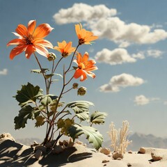 3d illustration - flower and plants