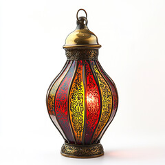 turkish lantern on isolated white background. morocccan lantern. arabian lantern