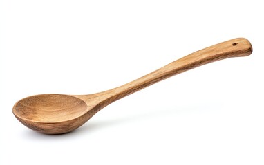 A beautifully crafted wooden spoon, perfect for cooking and serving. Ideal for rustic kitchens and culinary presentations.
