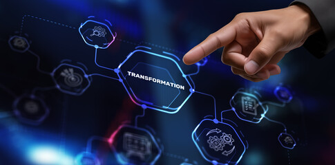 Transformation and Digitalization Technology and Business concept