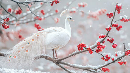 white dove on the snow