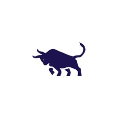 Bull animal vector logo design . icon logo . silhouette logo