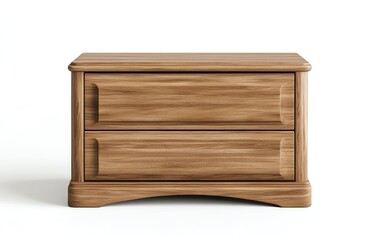 Elegant wooden nightstand with two spacious drawers, perfect for storing essentials and enhancing bedroom decor.