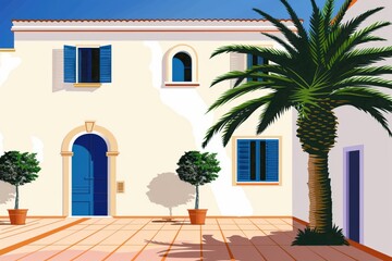 Sustainable architecture garage with passive solar design and energy-efficient features. Beautiful simple AI generated image