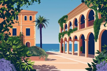 Eco-friendly exterior design of a modern Indian house.. Beautiful simple AI generated image
