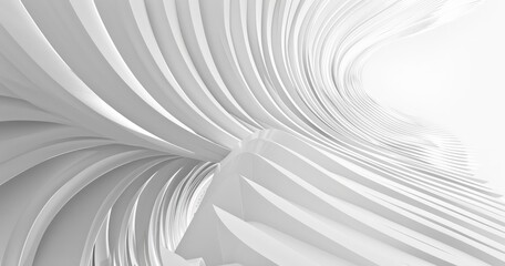 A flowing abstract design in white, showcasing smooth curves and layered textures.