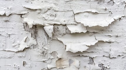 Obraz premium Texture background of a concrete wall with peeling white paint.