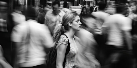 Deafening Sirens of Despair - An endless stream of people rushing past, oblivious to their surroundings.