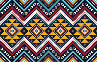 Decorative abstract geometrical ethnic oriental pattern traditional. Abstract ethnic background Design for carpet, wallpaper, clothing, wrapping, batik, fabric, and traditional print vector. 
