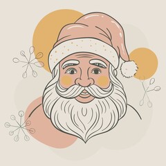 Obraz premium Santa face Color blobs art design on white background.