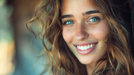 Fototapeta premium caucasian Pretty woman smiling background wallpaper design, modern creative and colorful 1 png file