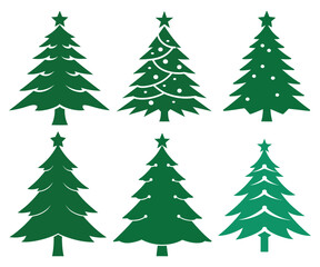 Christmas tree silhouette vector and illustration, Christmas trees vector