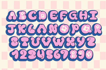 retro bubble font alphabet, 20s, y2k letter, retro bubble font, retro alphabet, pastel bubble font in Y2K style. Playful design by 2000s or 90s, graffiti font balloon letters, Puffy cartoon letters