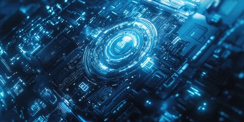 Fototapeta premium Abstract background depicting futuristic technology.