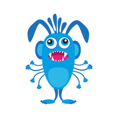 Halloween vector illustration. Funny cartoon monster isolated icon on white background. Bright design for party decoration.