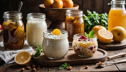 Probiotic foods: Yogurt, Sauerkraut, Kombucha for gut health and overall well-being