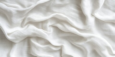 Fototapeta premium Panoramic vintage cloth texture in white, offering a seamless background.