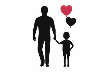  Love dad different style silhouette black color vector art illustration