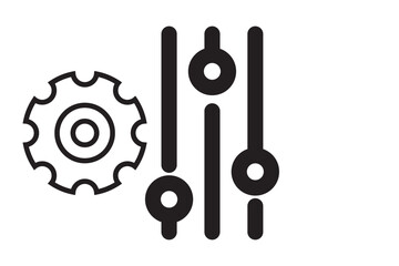 Filter control vector icon set in black color. Suitable for apps and website UI designs