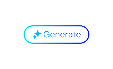 AI Generate Button. Vector Button for AI Generator App. AI Icon for websites. Artificial intelligence and Machine learning technology concept. Chat with AI. UI UX design, Vector illustration.