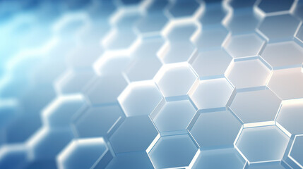 Hexagon background. Hexagonal shapes, honeycomb pattern. Geometric and three-dimensional design. Futuristic and technological wallpaper.