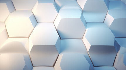 Hexagon background. Hexagonal shapes, honeycomb pattern. Geometric and three-dimensional design. Futuristic and technological wallpaper.