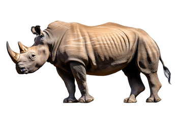 Fototapeta premium Rhinoceros side view on transparent background
