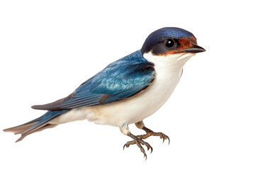Fototapeta premium Small sitting bird on transparent background