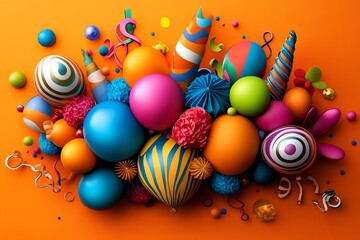 Birthday postcard, vibrant colors, joyful celebration captures the excitement of a special day with bright and cheerful designs